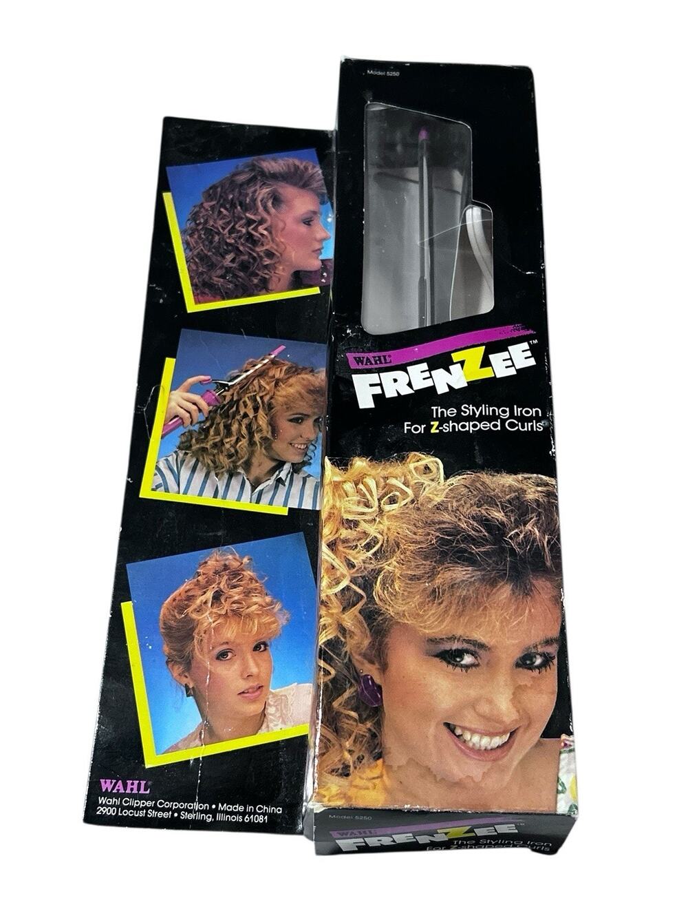 Wahl Frenzee Flat Styling Iron For Z Shaped Zigzag Curls Model 5250 80s Pink NIB